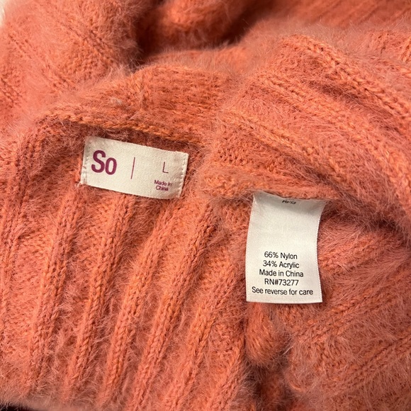 Juniors SO Pink Fuzzy V-Neck Button-Front Cardigan L - Picture 5 of 5